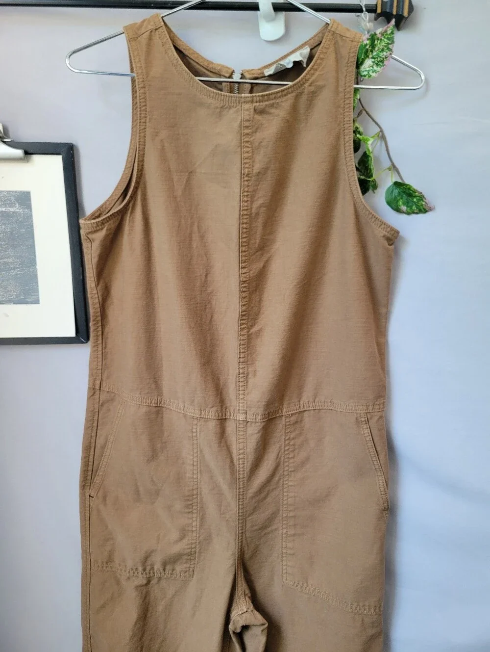 Everlane Fatigue Organic Cotton Barrel Leg Jumpsuit Brown 2